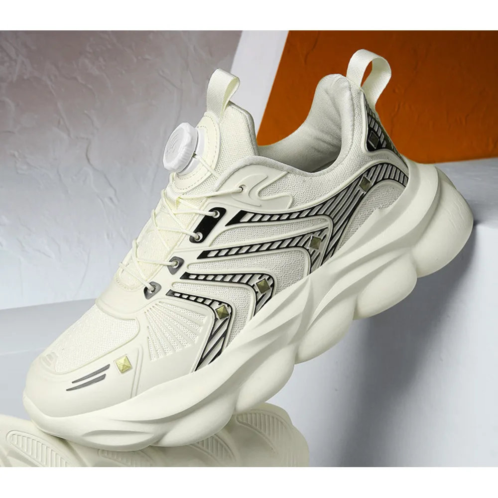 Sports new ultra light rubber running with rotating buttons fashionable and versatile casual shoes comfortable Outdoor  Trainers Sports Sneakers_voghion.com