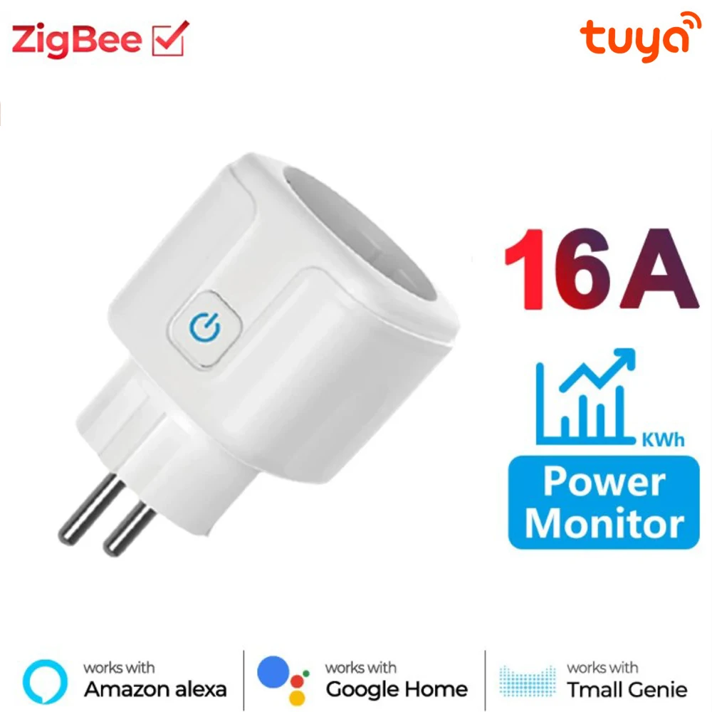 Tuya Smart Zigbee Plug 16A EU Outlet For Alexa Google Home Assistant