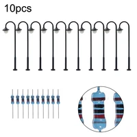 10pcs Model Railway Lights Led Lamppost Lamps Street Lgihts 1:160 Lamps N Scale 4.5cm Round Head Street Lights Train Layout Toys 1