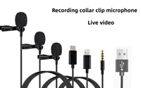 Clearance_MC01 Portable 1.5m Wired Mini Microphone Type C For Phone PC Laptop Metal Clip-on Lavalier USB mic 3.5mm Condenser Mic 2