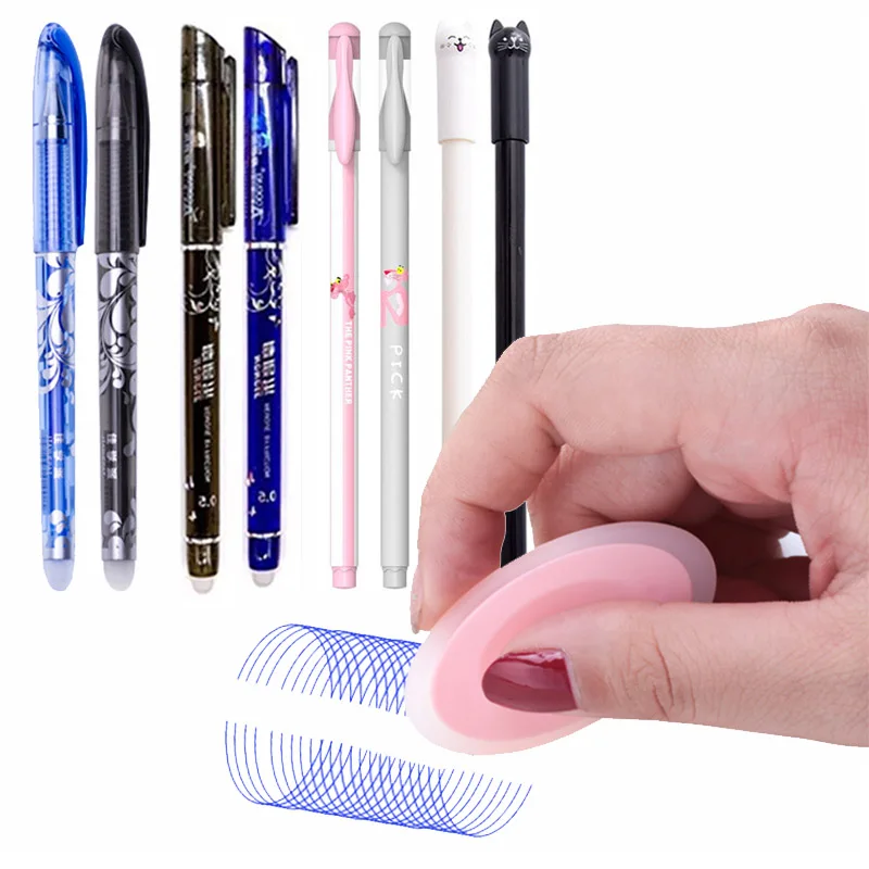 25 pcs/set Erasable Gel Pen Refills Rod 0.5mm Washable Handle Magic Erasable Pen for School Pen Writing Tools Kawaii Stationery