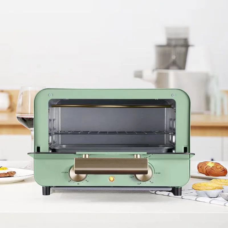 Electric Small Oven 12L Multi-Function Stainless Steel Mini Baking Oven with Timer Adjustable Temperature Toaster Pizza