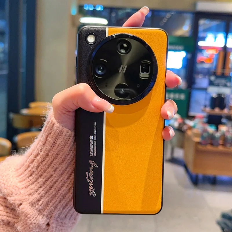 Night Lightning Fluorescent Dual-Pigment Leather Case with Lens Protector