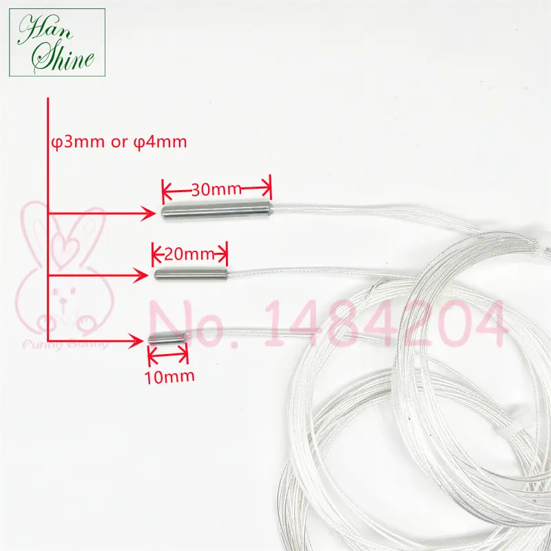 2 PCS PT1000 Probe 3mm*10mm Platinum Resistance RTD Sensor 2 Meter Two Wires FEP Cable Temperature Detector Max. 200 °C image 4