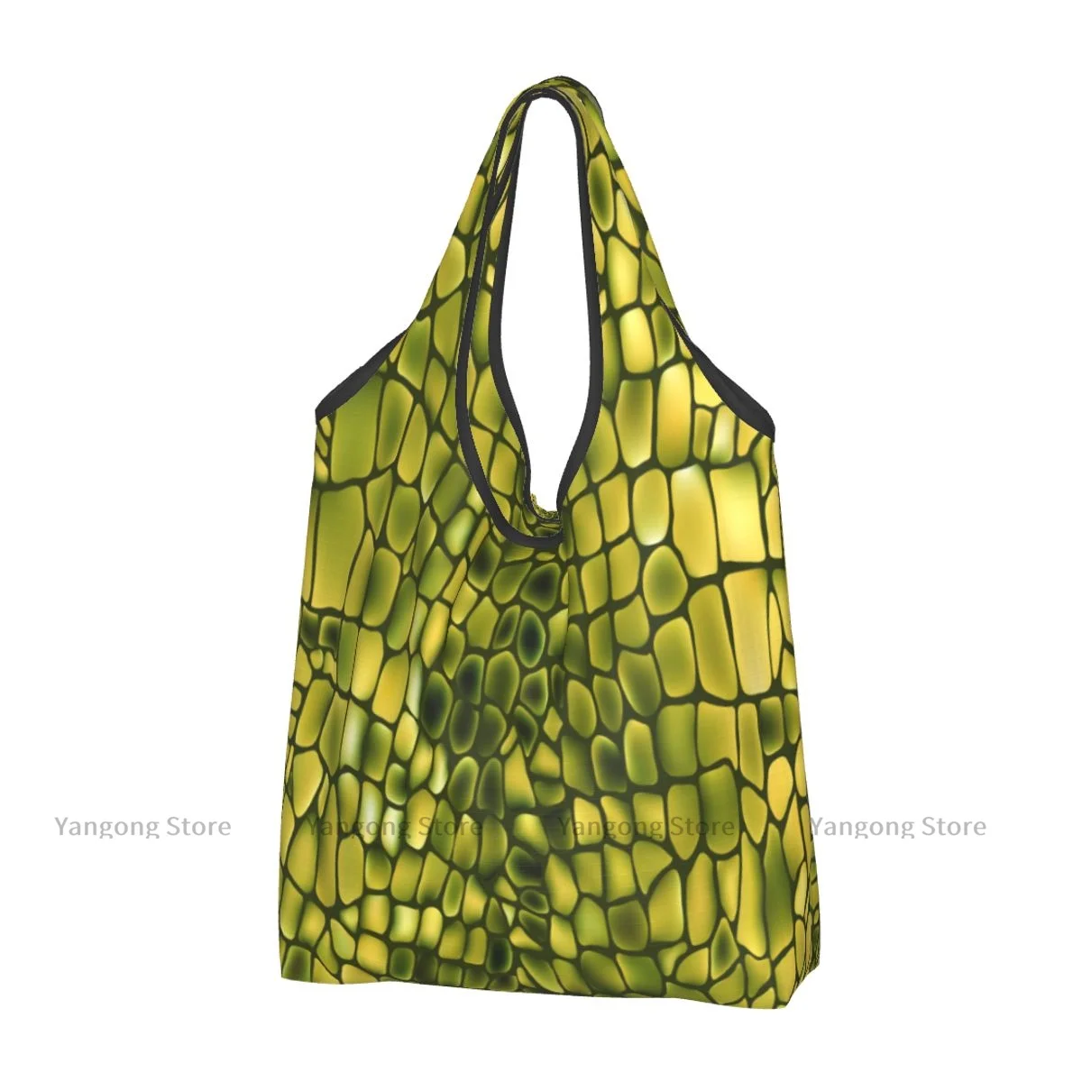 

Shopping Bag Snake Textures Eco-friendly Folding Reusable Portable Shoulder Handbag for Travel Grocery Bag