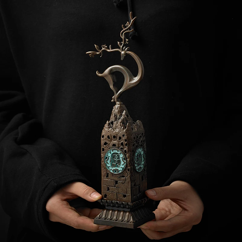 

Курильница для дома, креативная ароматическая лампа из сандалового дерева с вертикальной линией, антикварные украшения