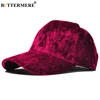 BUTTERMERE Brand Burgundy Velour Baseball Cap For Women Designer Adjustable Baseball Hat Korean Casual Hat And Cap Gorra Beisbol