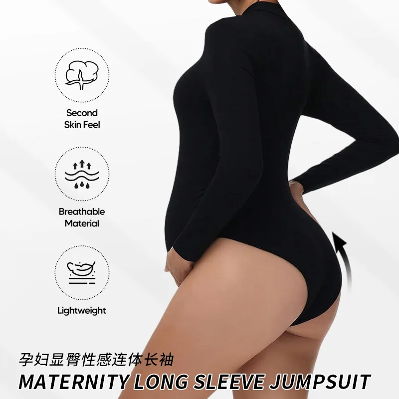 가을, 겨울 여성 의류 섹시한 임산부 하의 원피스 긴팔 타이트한 임산부 중간 칼라 원피스