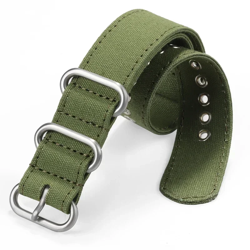 Durable Canvas Nylon Watch Strap with Stainless Steel Buckle