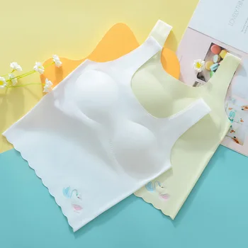여아용 심리스 속옷 브래지어, 학생 개발 기간, 강철 링 없음, 가볍고 얇은, 충돌 방지, 분리형 가슴 패드