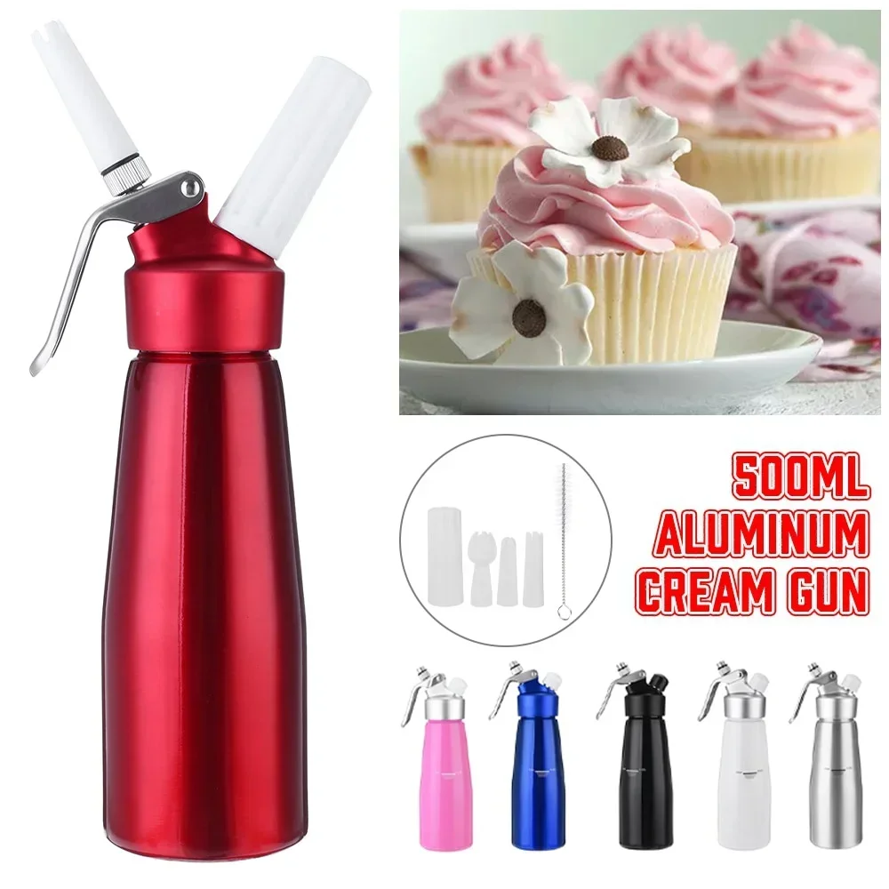 500ml Aluminum Cream Gun Foamer Whipper Chargers Foam Whipped Dispenser Cake Making Decorating Tool
