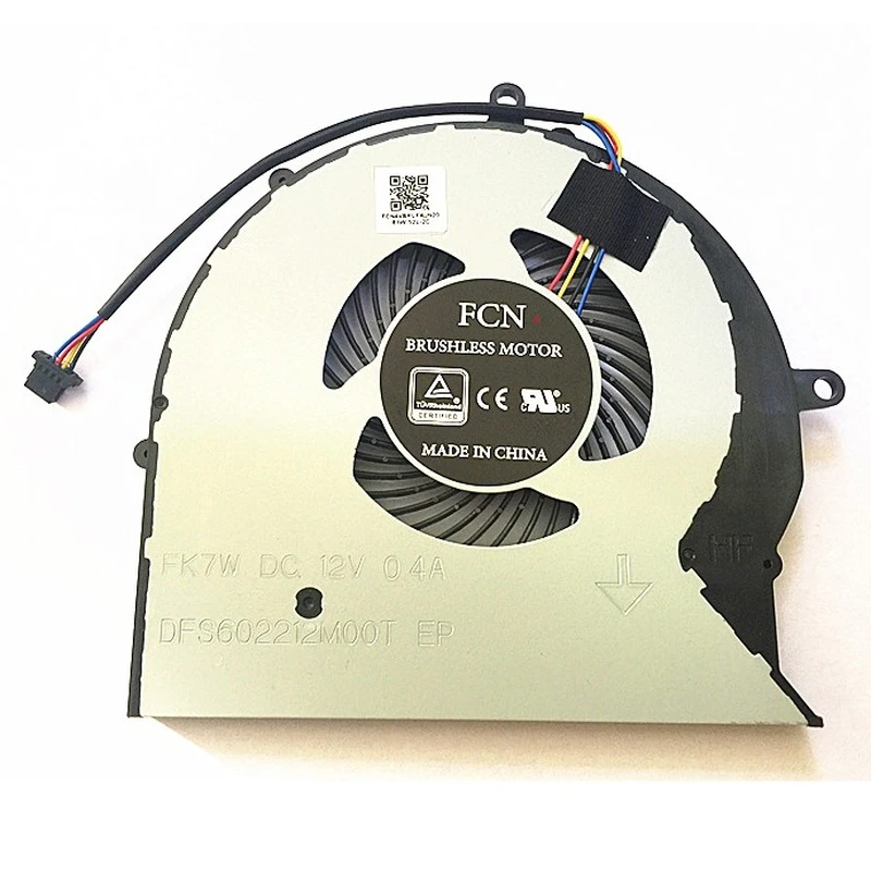fqparts Replacement Laptop CPU Raffreddare Fan per for ASUS for ROG Strix GL703VD GL703VM Nero