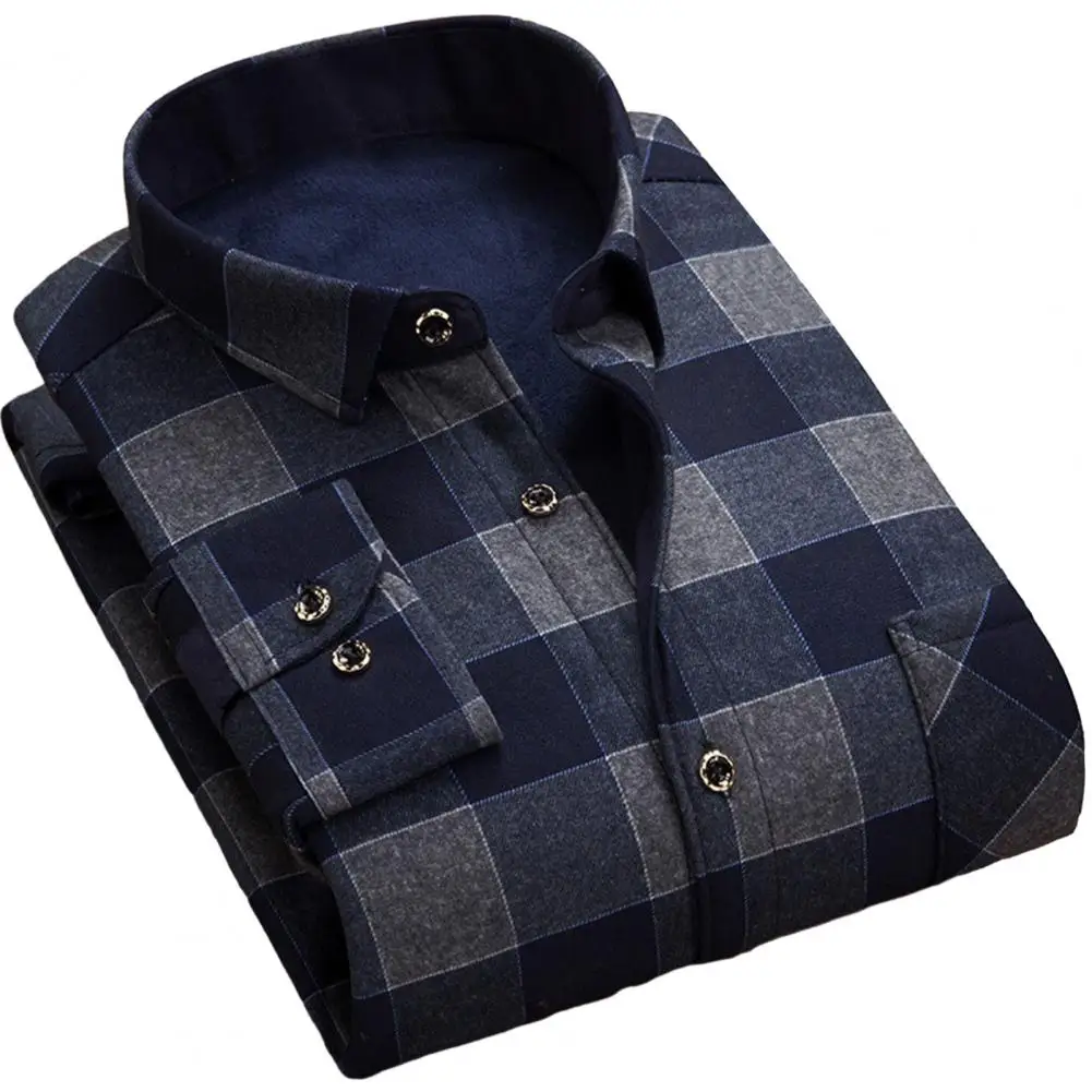 Cotton Shirt Long Sleeve Shirt Men Casual Shirt Flannel Shirt Men Flannel Plaid 100% Cotton Spring Autumn Long Sleeve Soft Comfort