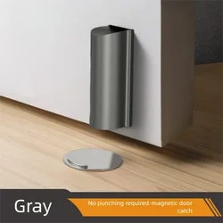 Magnetic Hidden Door Stopper and Wall Protector - Elegant Home Decor Accessory (Gray)