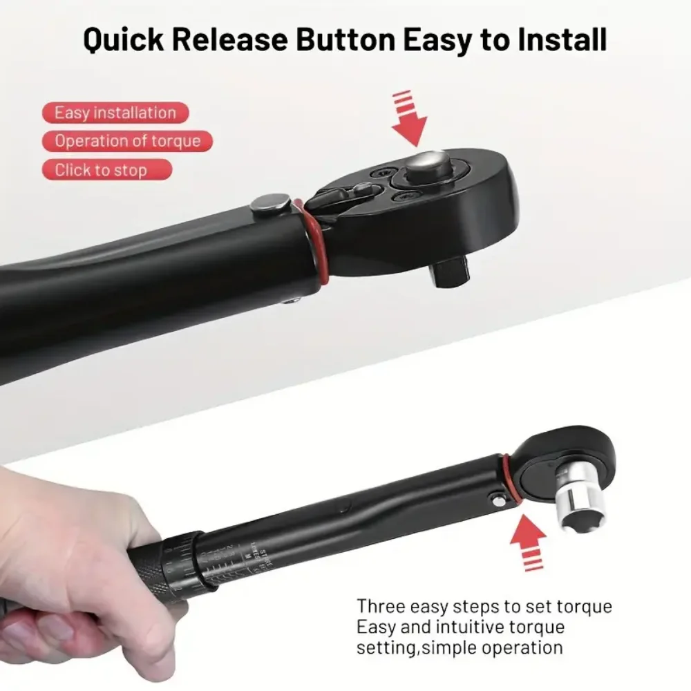 Description Picture 5 of itemTorque Wrench 1/4" 3/8" 1/2" Car Bicycle Repair Square Ratchet Spanner Dinamometric Key Adjustable Precise Preset Hand Tool
