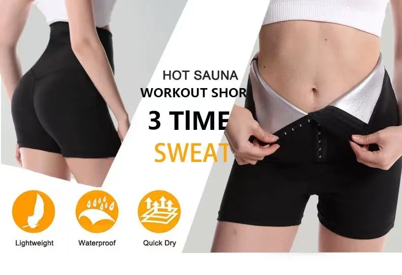 Description Picture 3 of itemYBFDO Sweat Sauna Pants Body Shaper Weight Loss Slimming Shorts Shapewear Women Waist Trainer Hot Thermo Sweat Pants Fitness