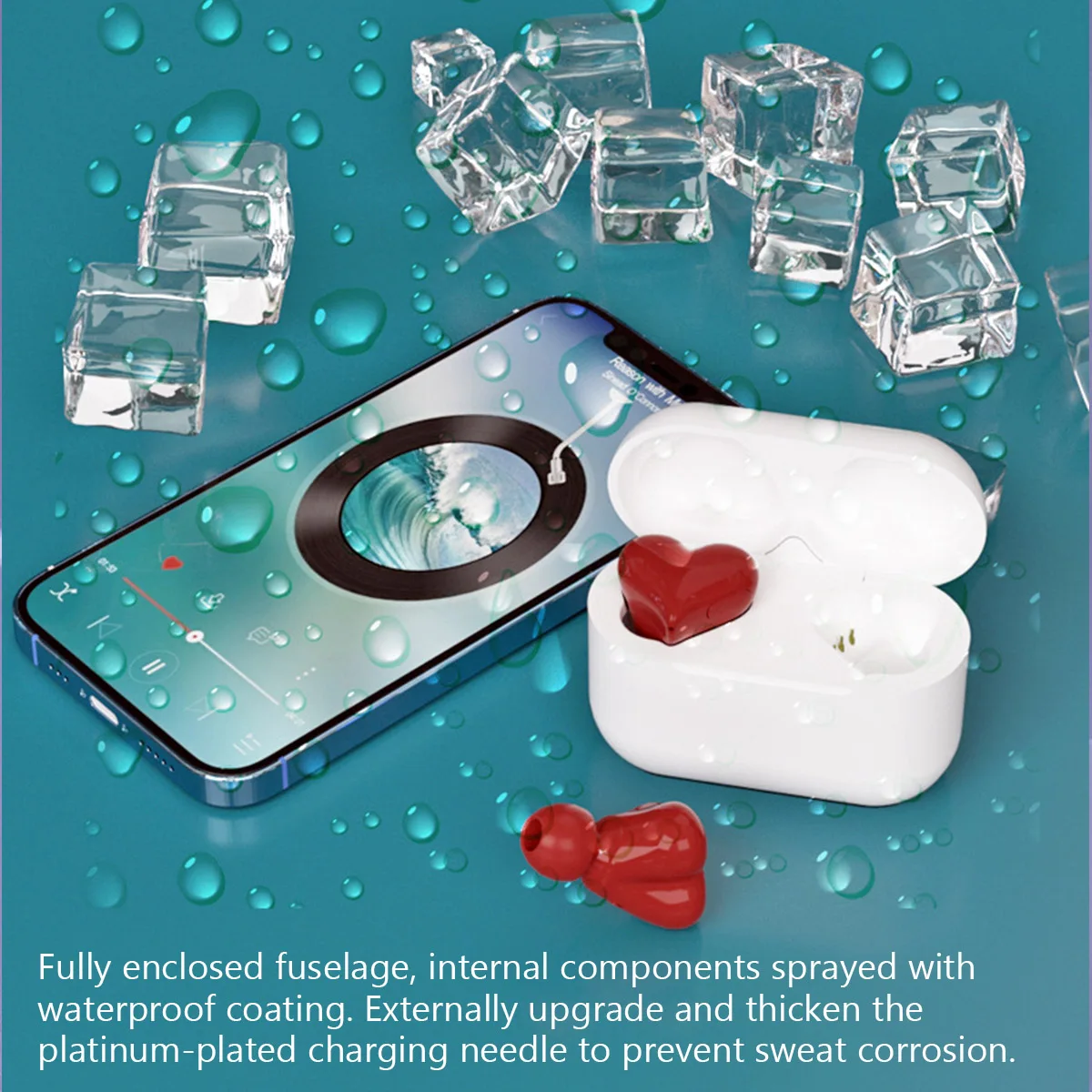 Heart-shaped In Ear Wireless Bluetooth Earphones With Noise Reduction 5.3 Cute And Fashionable Appearance Gift For Girl