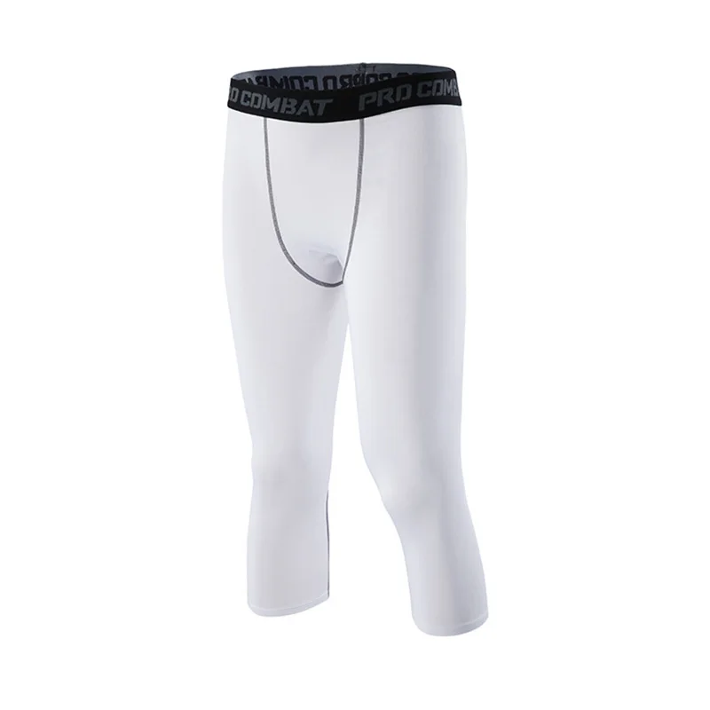 Compression Men's Tights Sports Basketball Running Leggings 3/4 Length Training Clothings Sportswear For Men Pant Gym Fitness