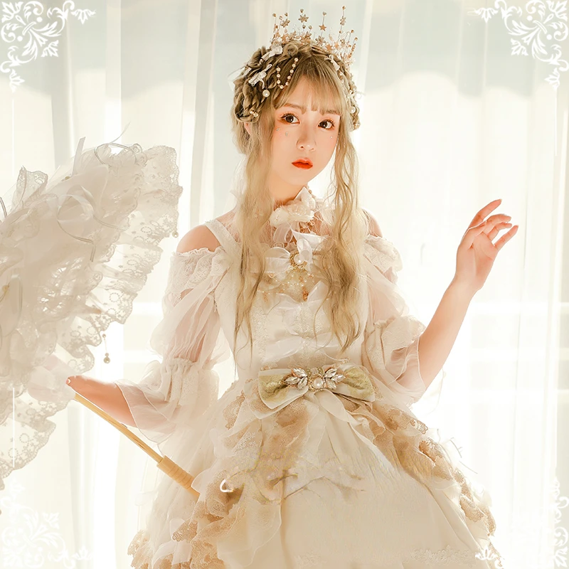 Lolita Flower Wedding Tea Party Christmas Day Dreams Versailles Dawn Lace Handmade Umbrella Parasol Paraguas Inverso