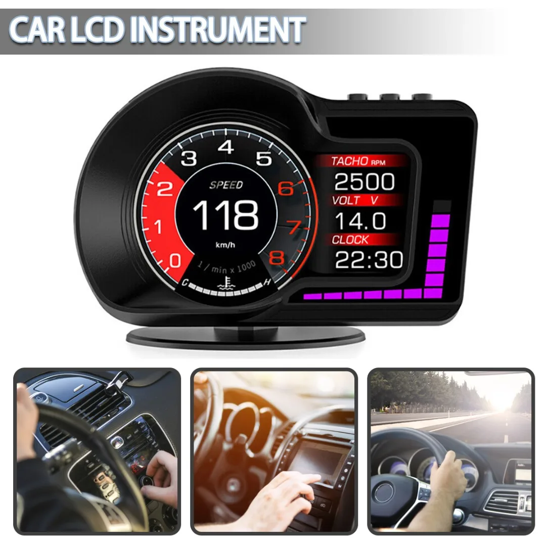 

New 1set Car HUD Head-up Display Universal Automobile LCD Instrument Digital Displays Multi-functional Cars Overspeed Alarm