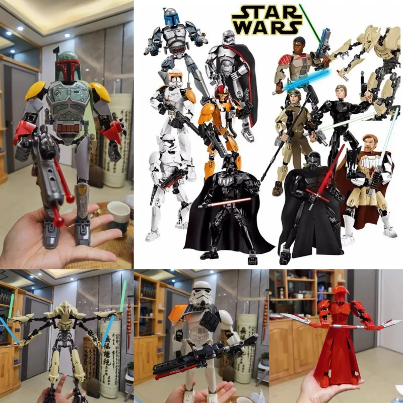 

New Star Wars Figure Battle General Grievous With Lightsabers Model Mandalorian Buildable Building Block Luke Darth Vader Toys