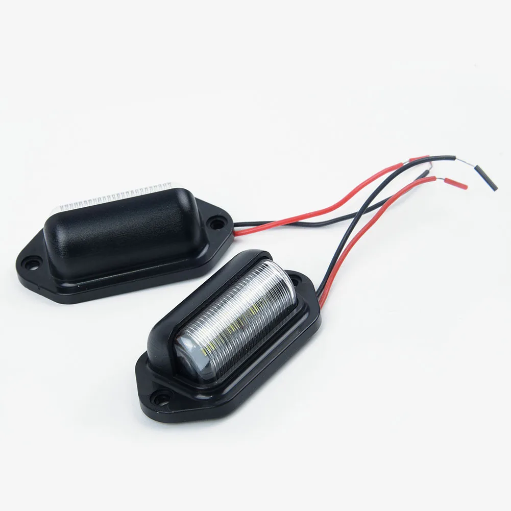 

66*33*25MM License plate lights Accessory Boat Bulb 2 Lines 2pcs 6 LED Car Lamp Replacement Trailer Truck 10-30V
