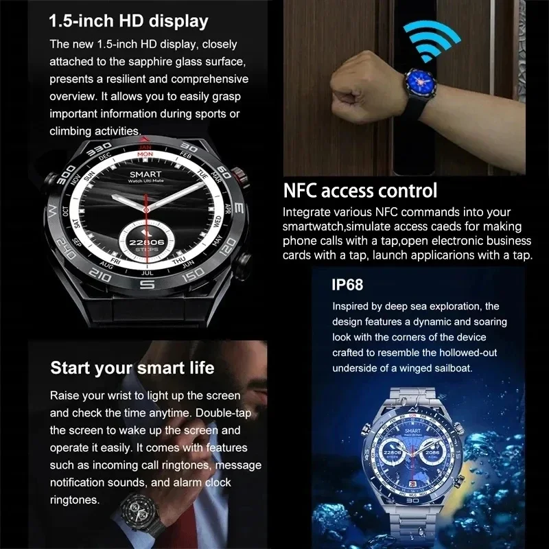  GPS , ȵ̵ IOS NFC Ʈ ġ, 454*454 AMOLED HD ȭ ɹڼ ECG + PPG  ȭ Ʈġ, 2024 ǰ