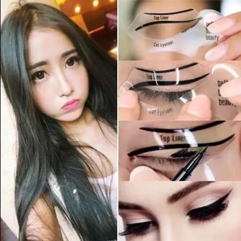 Eyeliner Stencils Winged Eyeliner Stencil Models Template Shaping Tools Eyebrows Template Card Eye Shadow Makeup Tool eyeliner stencil tool