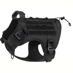 Tactical No - Pull Dog Vest Harness with Handle & Adjustable Panels - M (Black)