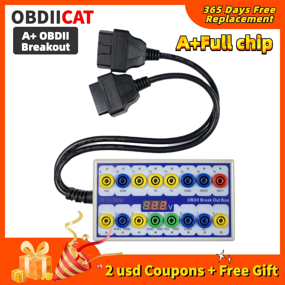 

Newly OBD 2 Break Out Box OBD2 Breakout Box OBD OBDII Protocol Detector Diagnostic Connector For Auto Car