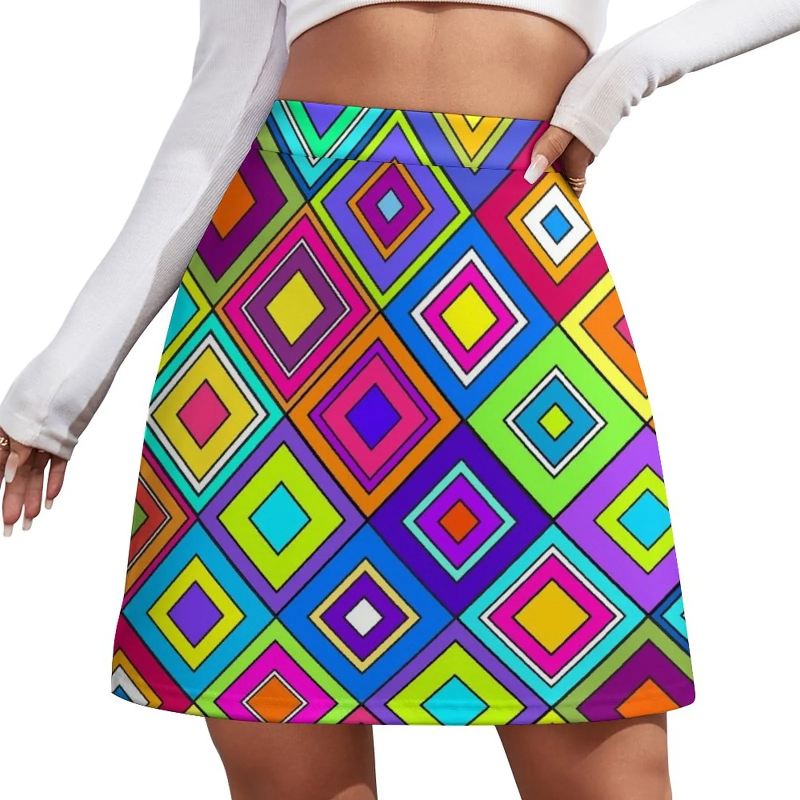 Modern Retro Diamonds Mini Skirt clothing women summer 2024 womens clothing игровая приставка sega retro genesis modern 16 bit 170 игр 2 геймпада