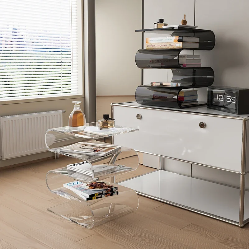 Storage Rack Book Display Stand Cube Storage Organizers Bookshelf Storage Cube Shelf Acrylic Sofa Side Internet Celebrity Home Bedroom Bedside Table Magazine Furniture