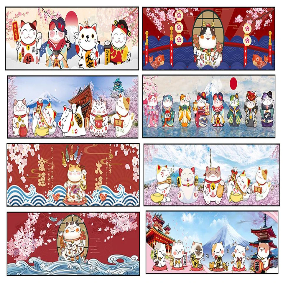 Giapponese Maneki Neko pittura diamante nuova collezione 2023 punto croce diamante mosaico ricamo completo decorazioni per la casa regalo fatto a mano