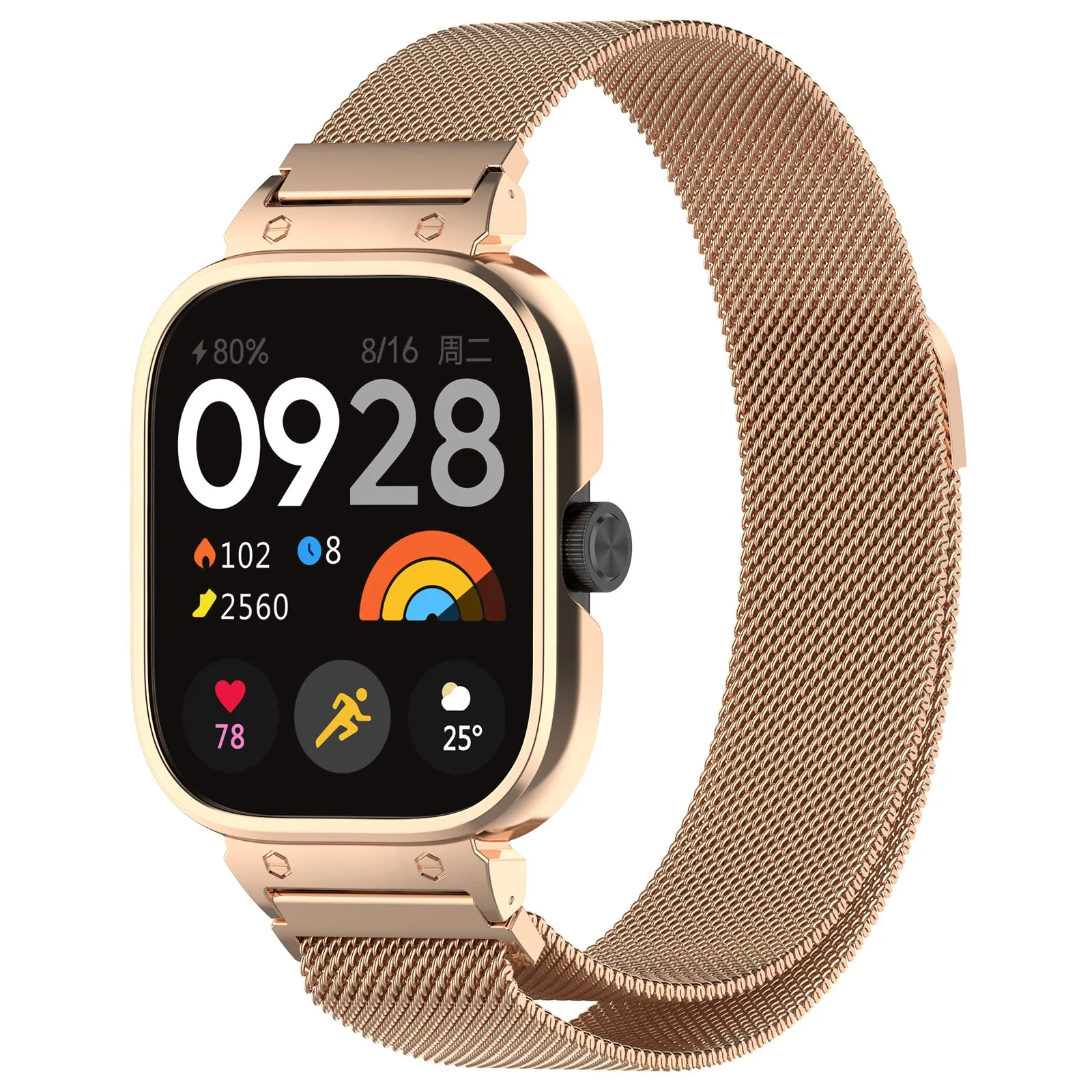 Sleek Metal Case with Milanese Loop Strap - Magnetic Stainless Steel Protective Bracelet