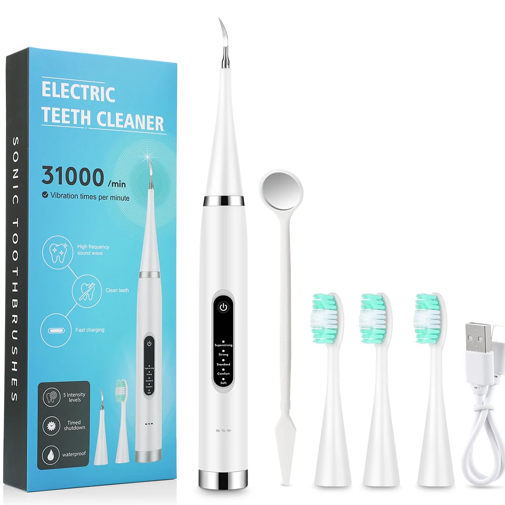 5 Modes Waterproof Electric Toothbrush Sonic Dental Scaler Teeth Whitening Oral Cleaner Plaque Stain Calculus Tartar Remover electric sonic oral irrigator dental scaler tooth calculus tartar remover healthy gums dentist waterproof whiten teeth