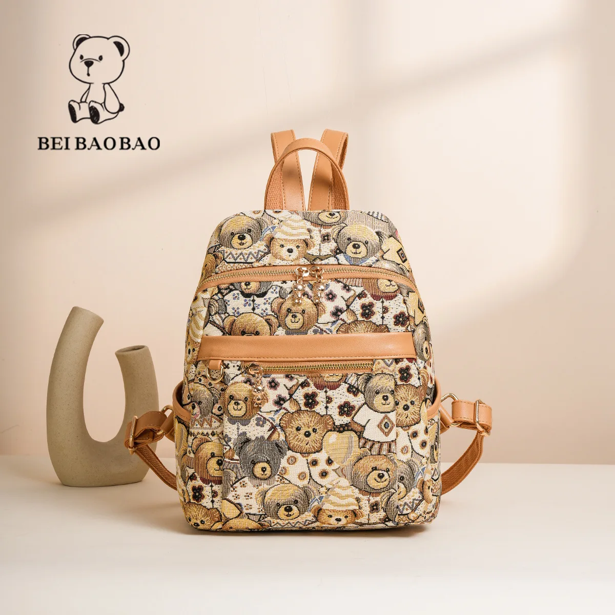 Beibaobao 2024 New Leisure Backpack Large Capacity Travel and Outdoor Backpack Versatile Urban Trendy Women's Bag 6