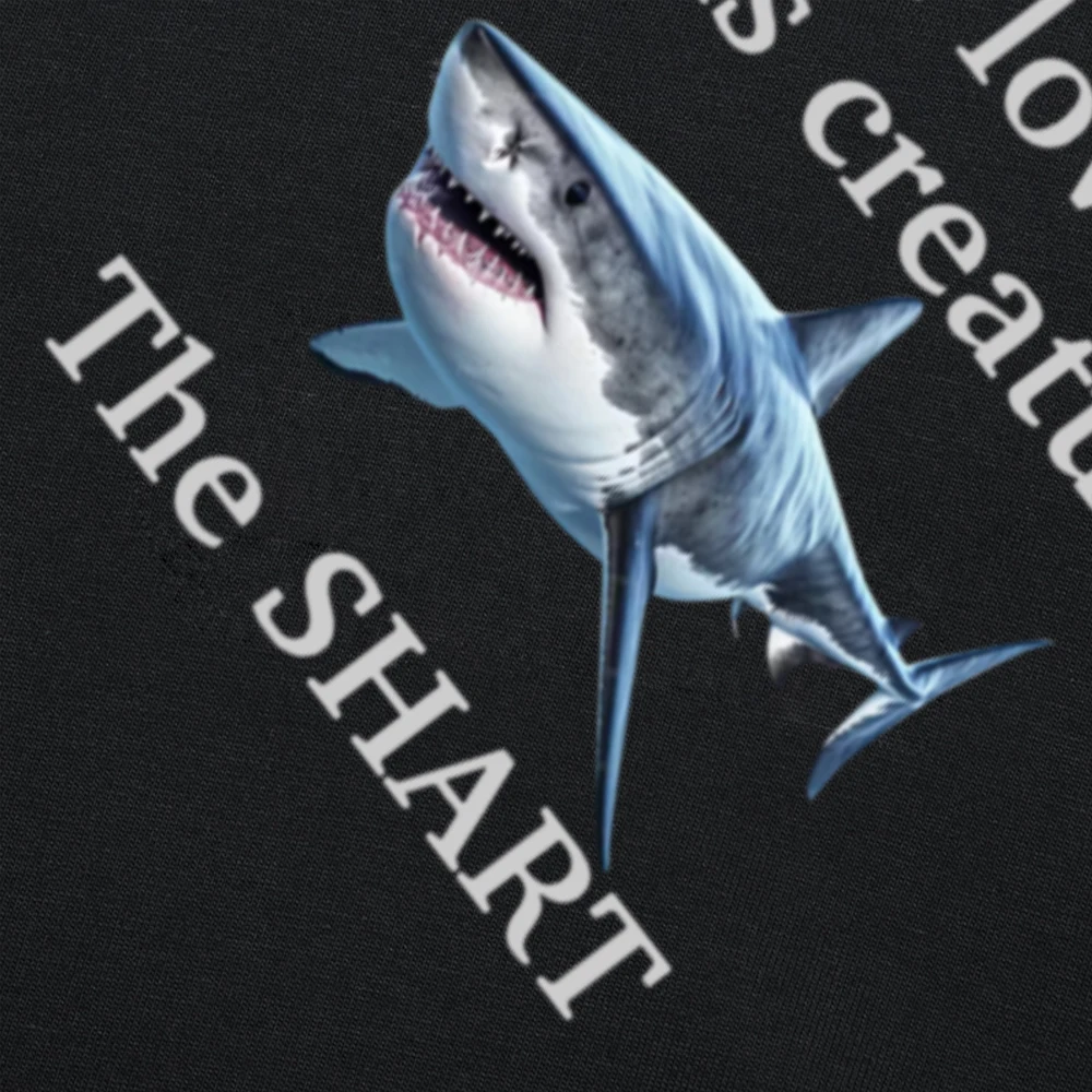 Ich liebe diese Kreatur die Shart Shark lustige Meme T-Shirts Männer Mode Kurzarm T-Shirts Baumwolle übergroße Kurzarm T-Shirt – Detail 4