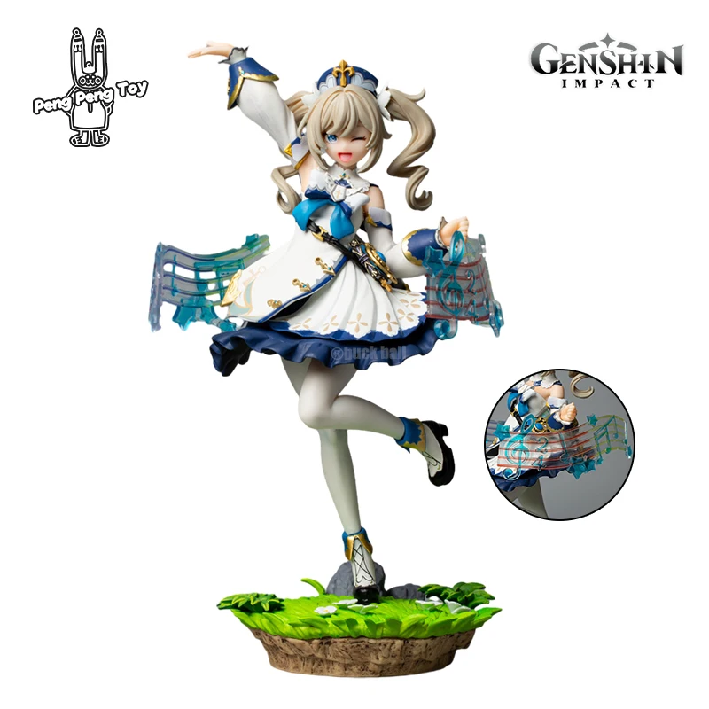 

Genshin Impact Anime Figures Kawaii Cute Barbara Gunnhildr Anime Figurine Replaceable Face PVC Statue Model Doll Kids Toys Gifts