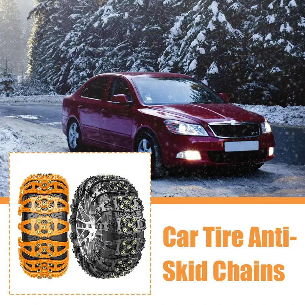 Car Tire Chains 4Pcs Winter Snow Anti-Skid Tyre Cable Ties Auto Outdoor Snow Tire Tyre Anti Skid Chain Emergency Accessories