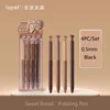 Lopet Kawaii Rotating Gel Pen School Stationery Quick Drying 0.5mm Black Core Frosted Pen Holder Signature Pens Office Writing 6