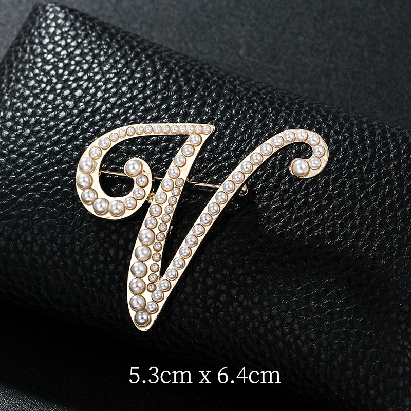 A-Z 26 Letters Rhinestone Brooch Pin - Sparkly Initial Jewelry Gift For Women