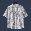 Goose Full Print Summer Button Up Shirt Men Casual Fashion Short Sleeves Shirts Button Lapel Summer 2024 Hawaiian Beach Shirt 3