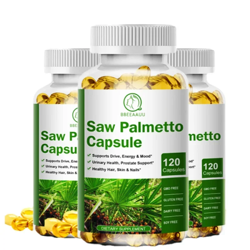 BBEEAAUU Biotin Saw Palm Capsule for Man Prostate Health with Biotin for Hair Growth Men's Health Urinary Tract