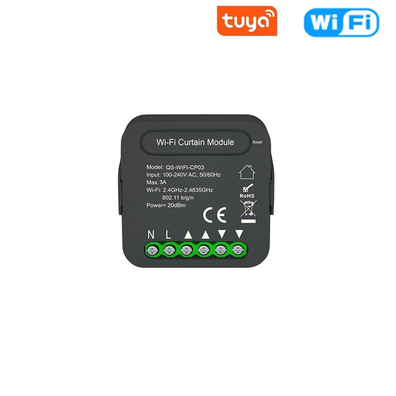 Tuya ZigBee Smart Curtain Module Blind Switch for Roller Shutter Wireless Voice Remote Control Compatible with Alexa Google Home 