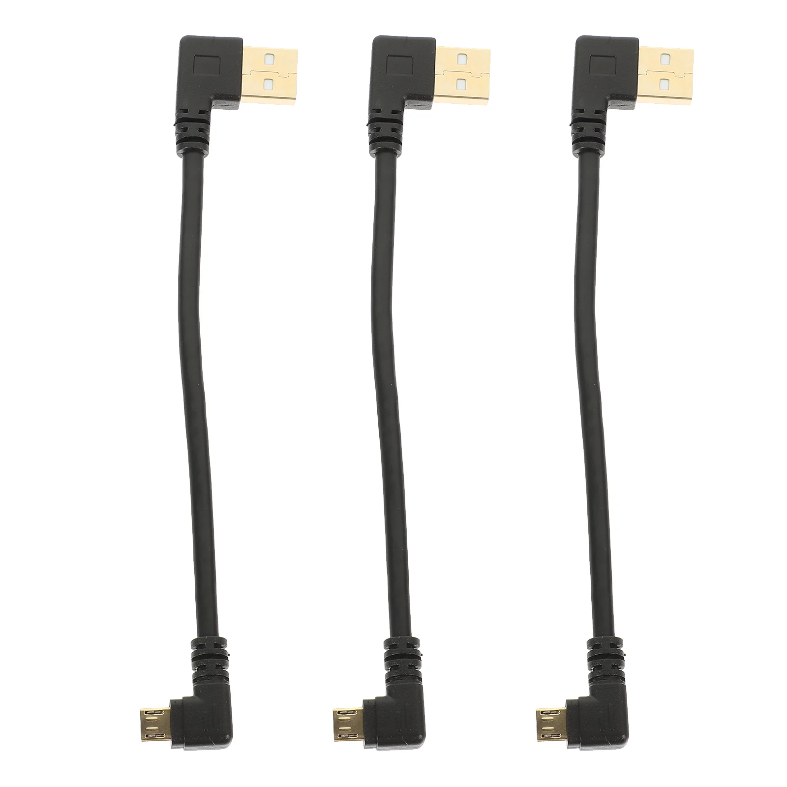 

3pcs USB To Micro USB Cable Right Angle Micro USB Fast Charging Data Cable