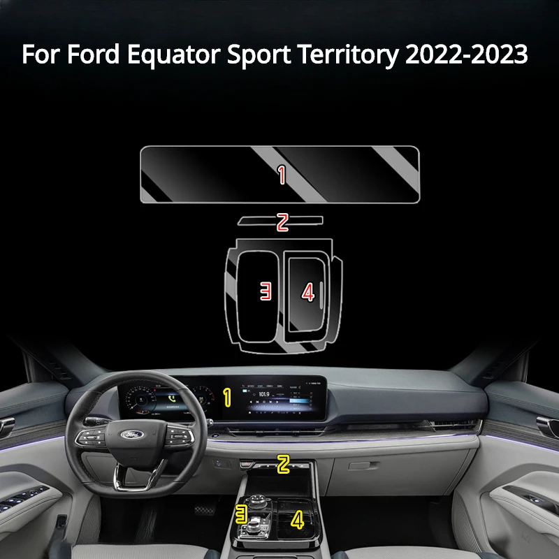 Ford Equator Sport Territory 2023 자동차 인테리어 액세서리 필름 투명 TPU 기어 패널 센터 콘솔 Anti-scratch Refit