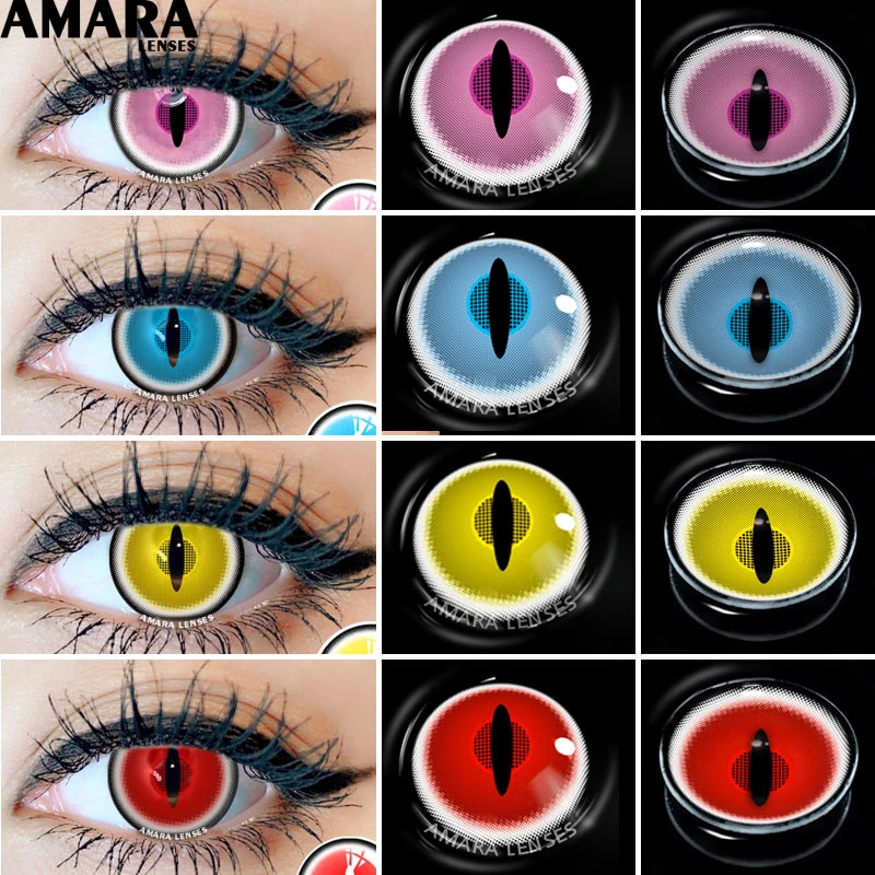 Amara Nieuwe Arrival1Pair Contactlenzen Voor Ogen Anime Cosplay Gekleurde Lenzen Blauw Halloween Crazy Lenzen Contact Lens Beaut|null| - AliExpress