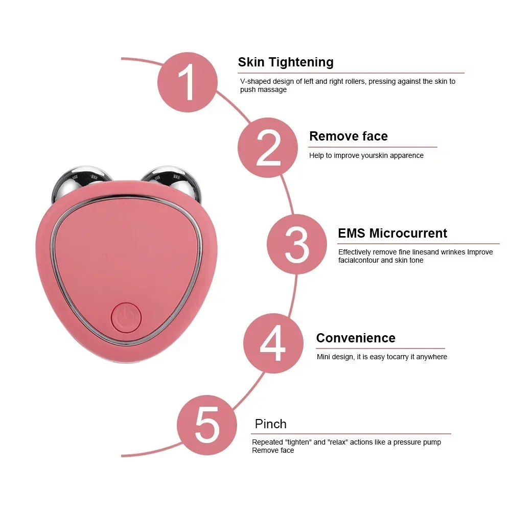 Facial Massager Microcurrent Face Lifting Machine Roller Charging Facial Skin Rejuvenation Beauty Tightening Anti Wrinkle facial massager