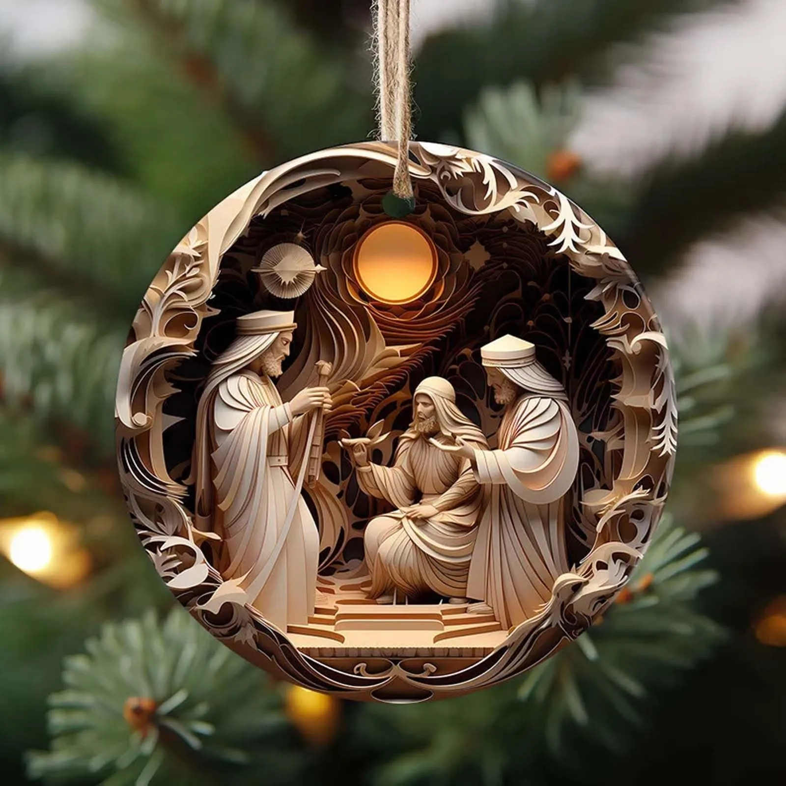 Christmas Advent Calendar Blind Box Nativity Scene Ornaments Hanging Ornament Nativity Scene Tree Ornaments