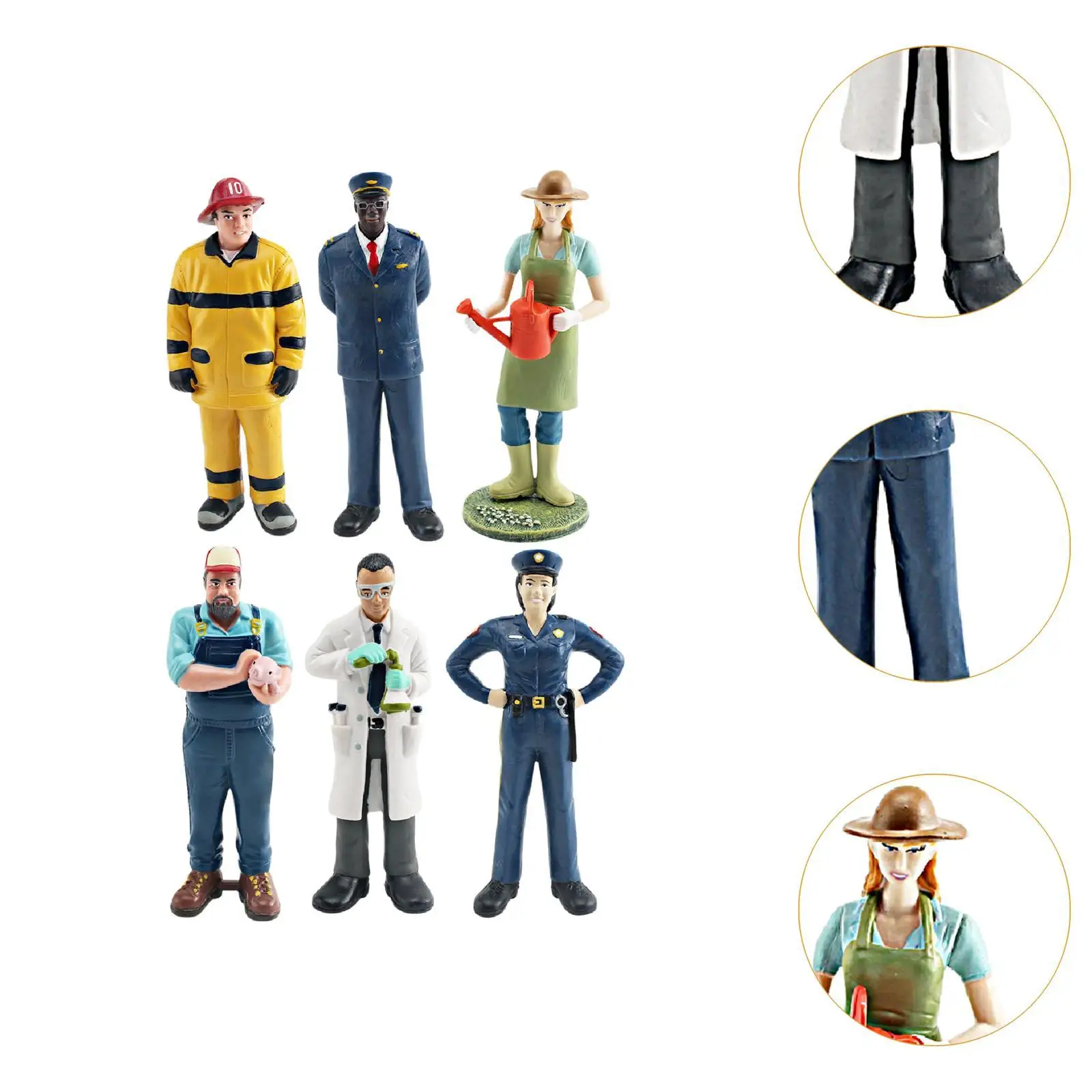 6x Professional Character Models Figures Collectibles Hand Painted Crafts